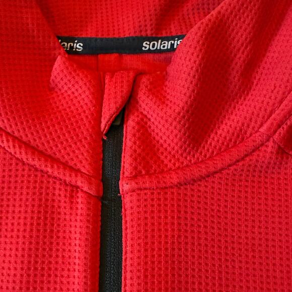 Solaris Red 1/4 Zip Waffle Performance Pullover Top Men’s L NWT Moisture Wicking - Picture 10 of 11